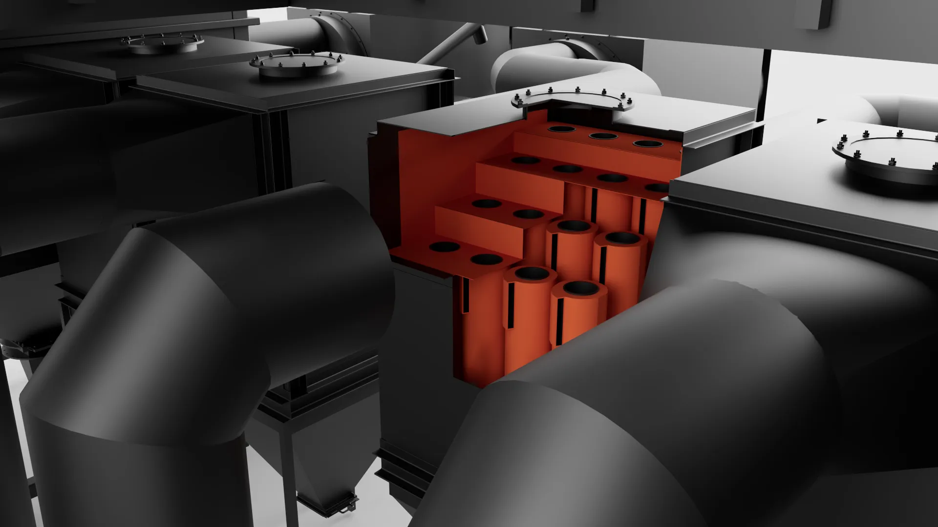 Промышленный пеллетный котел PELLET PRO 1500 кВт - батарейный циклон