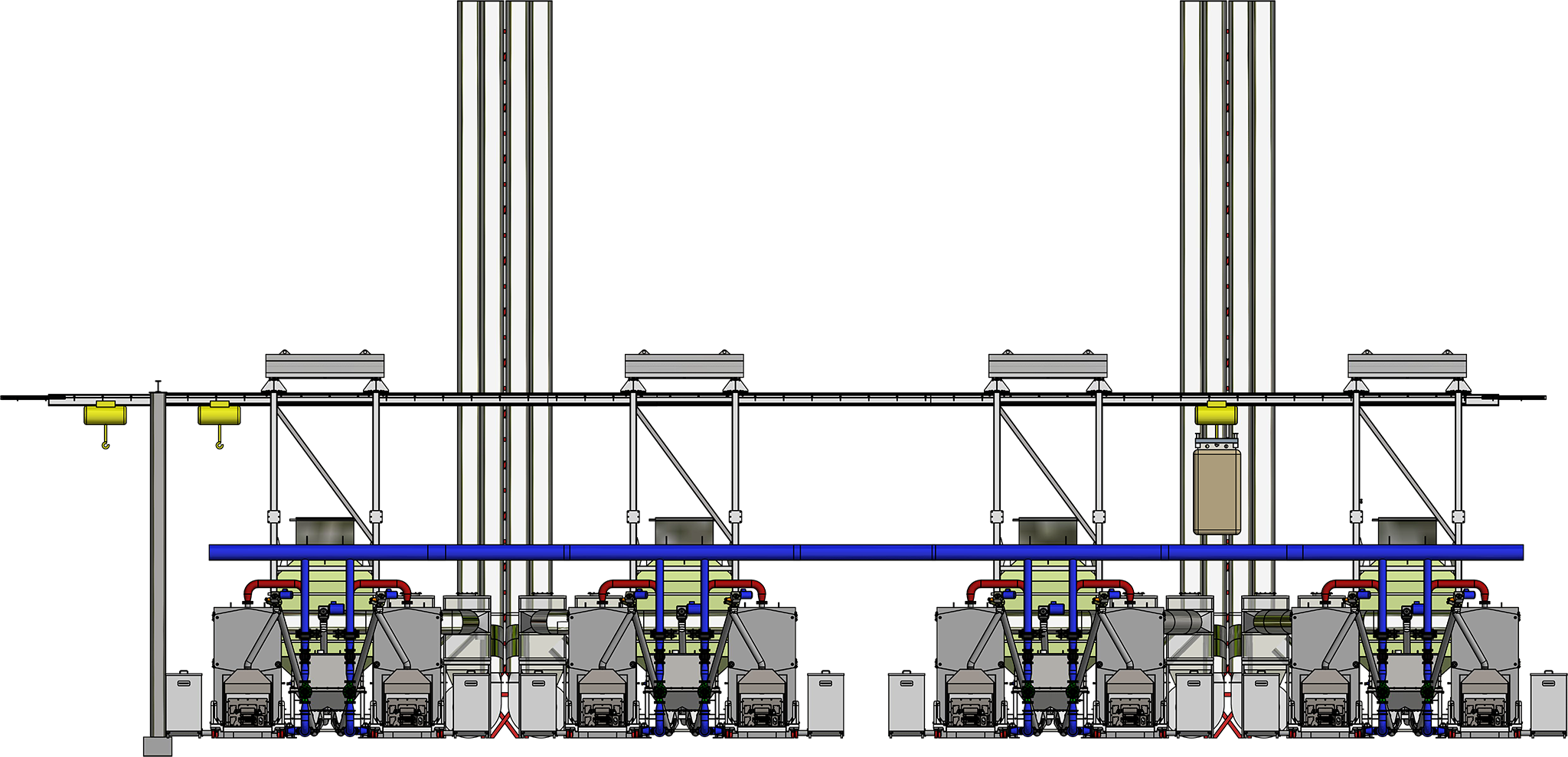 Пеллетная котельная 10 МВт на котла мощностью 750 кВт - вид спереди